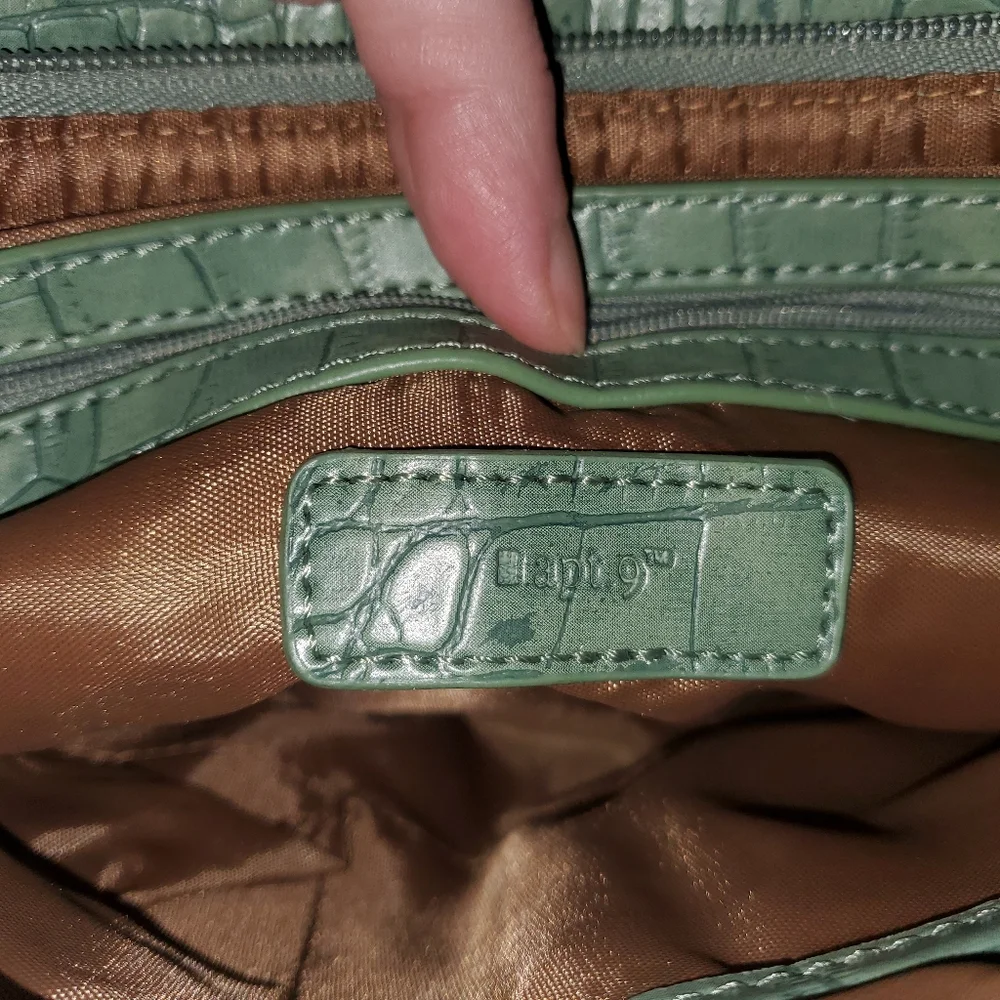 NWT Women's Apt 9 Sage Green Faux Croc Embossed Clutch / Purse - Western / Boho